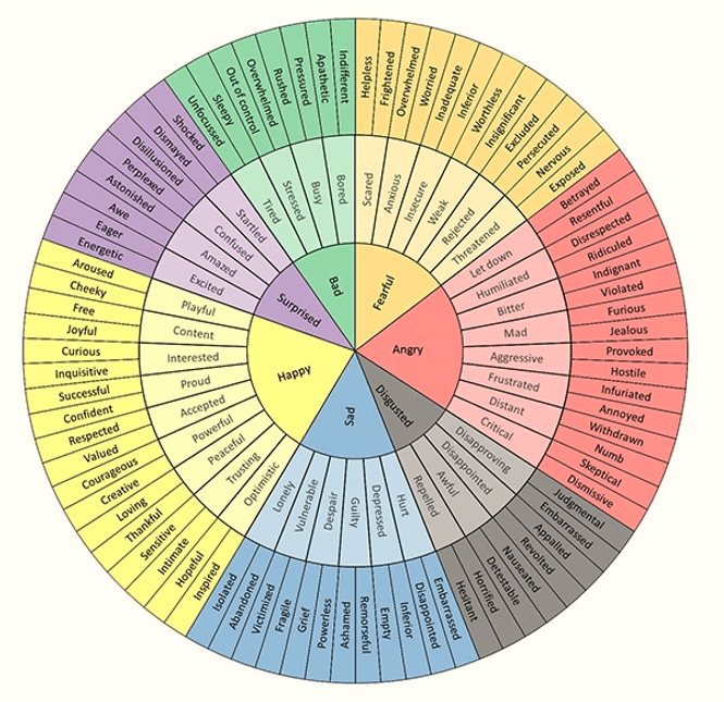 Emotions wheel